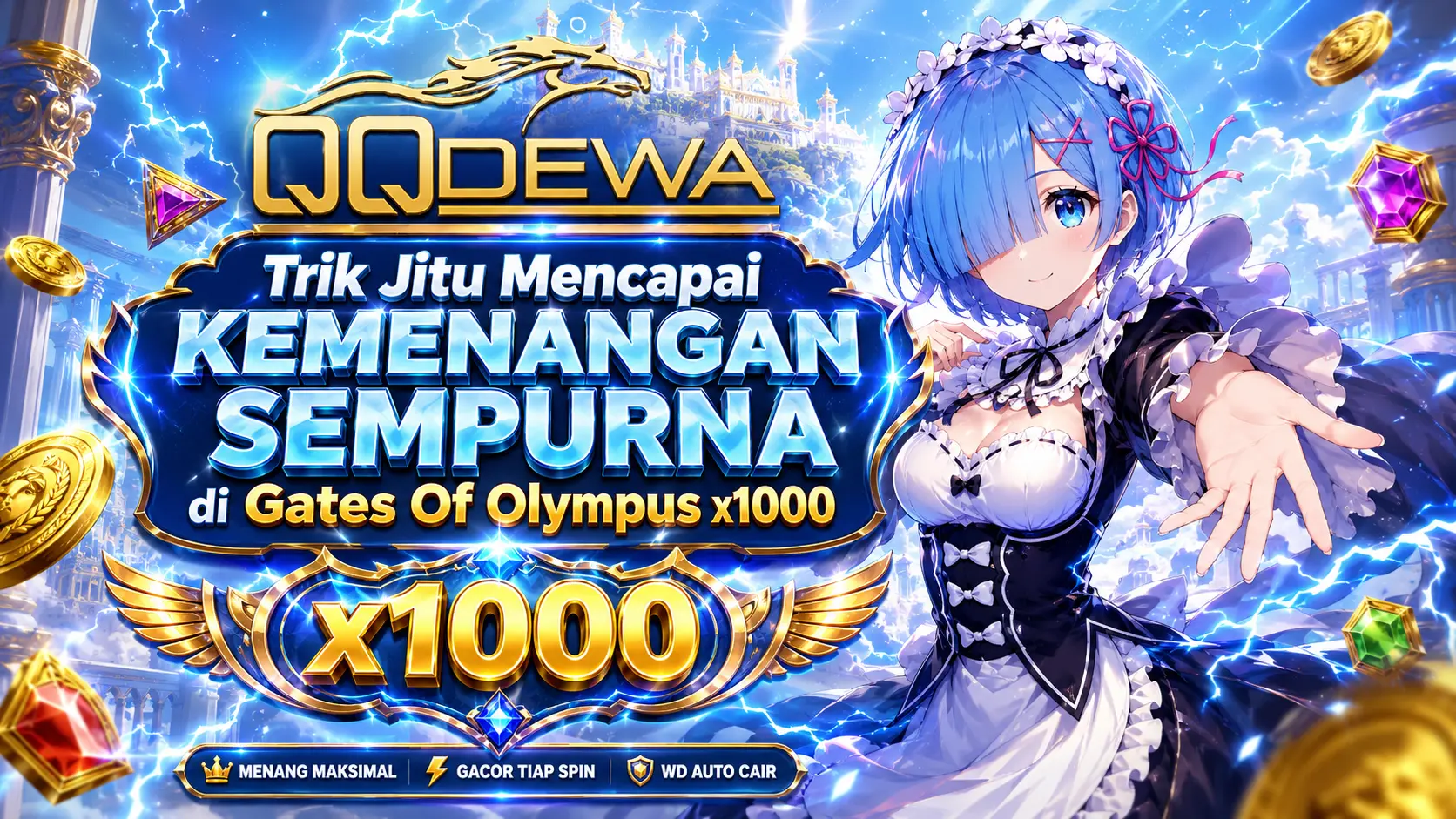 QQDEWA | Trik Jitu Mencapai Kemenangan Sempurna di Gates Of Olympus x1000